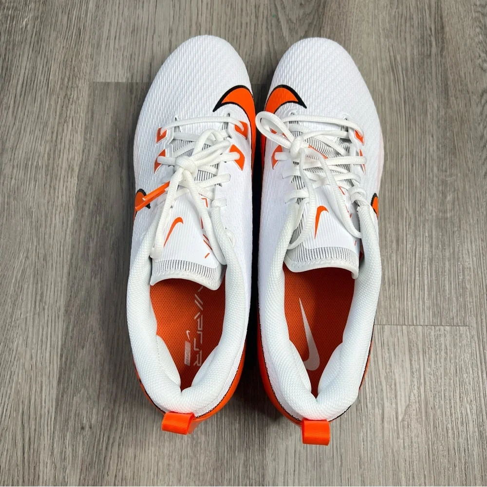 New Nike Vapor Edge Speed 360 2 White Brilliant Orange FQ4045-100 Cleats Size 15